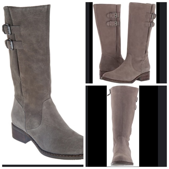 gentle souls Shoes - Gentle Souls Suede Mid Calf Boots - Brian Concrete Suede Gray Women's.